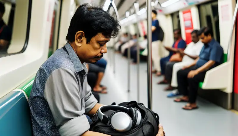 a person sitting on the subway doing the 2024 12 19 04 02 13 800x457 3b455e1662